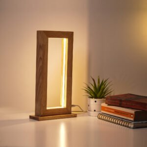 Wooden LED Square  Table lamp