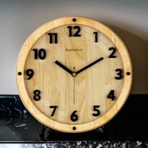 Wooden Wall Clock Silent Non-Ticking | 3D Embossed Numbers