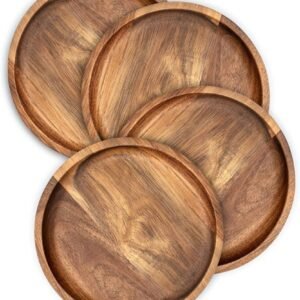 Circle wooden plate's set of 3