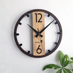 Wooden Wall Clock with a Simple Modern Design