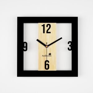 Wooden Square Wall Clock with a Simple Modern Design