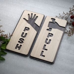 PUSH/PULL wooden signage for Doors(Pair)