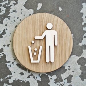 LITTER HERE wall mount sign
